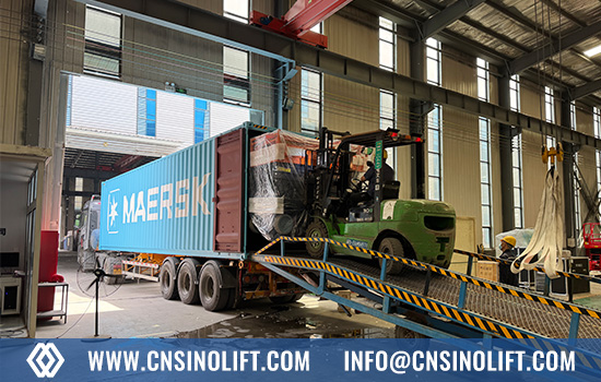 Scissor lift container loading